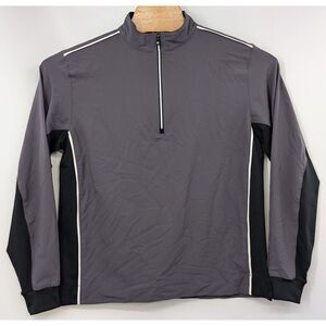 FootJoy Golf‎ Quarter Zip Performance Pullover Medium Men's Gray Black Active